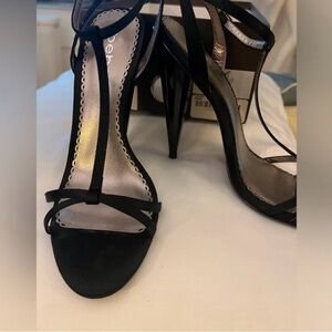 Bebe Black Strappy Heels
